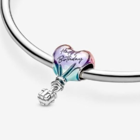 Happy Birthday Hot Air Balloon Bracelet Charm S925 Sterling Silver Fits Pandora - Picture 6 of 6